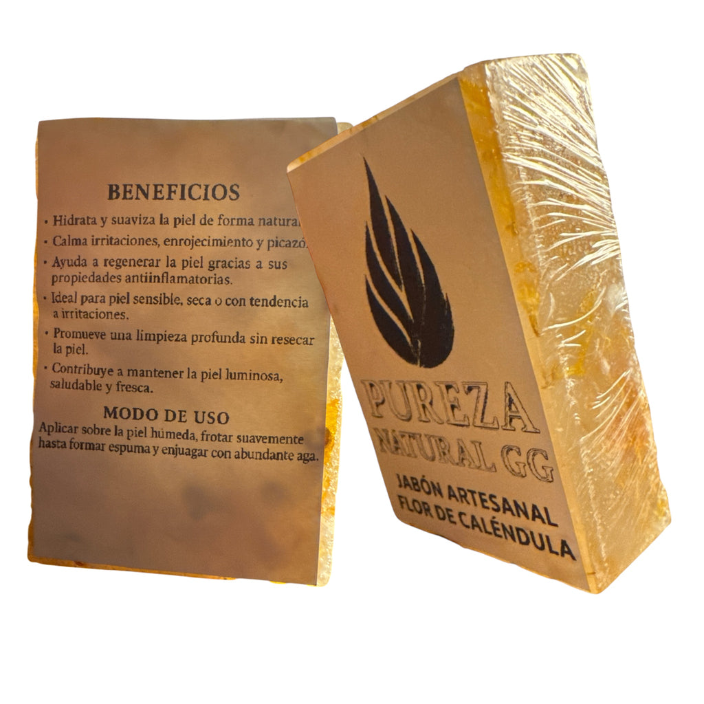Jabón Artesanal de Flor de Caléndula – Limpieza, Suavidad y Cuidado Natural | Pureza Natural GG