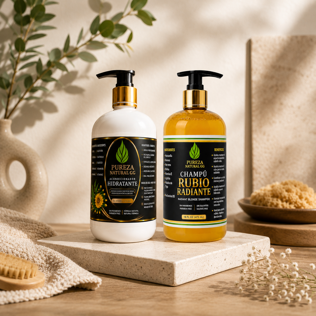 Kit Rubio RadianteAcondicionador Hidratante Natural  Protección Brillo