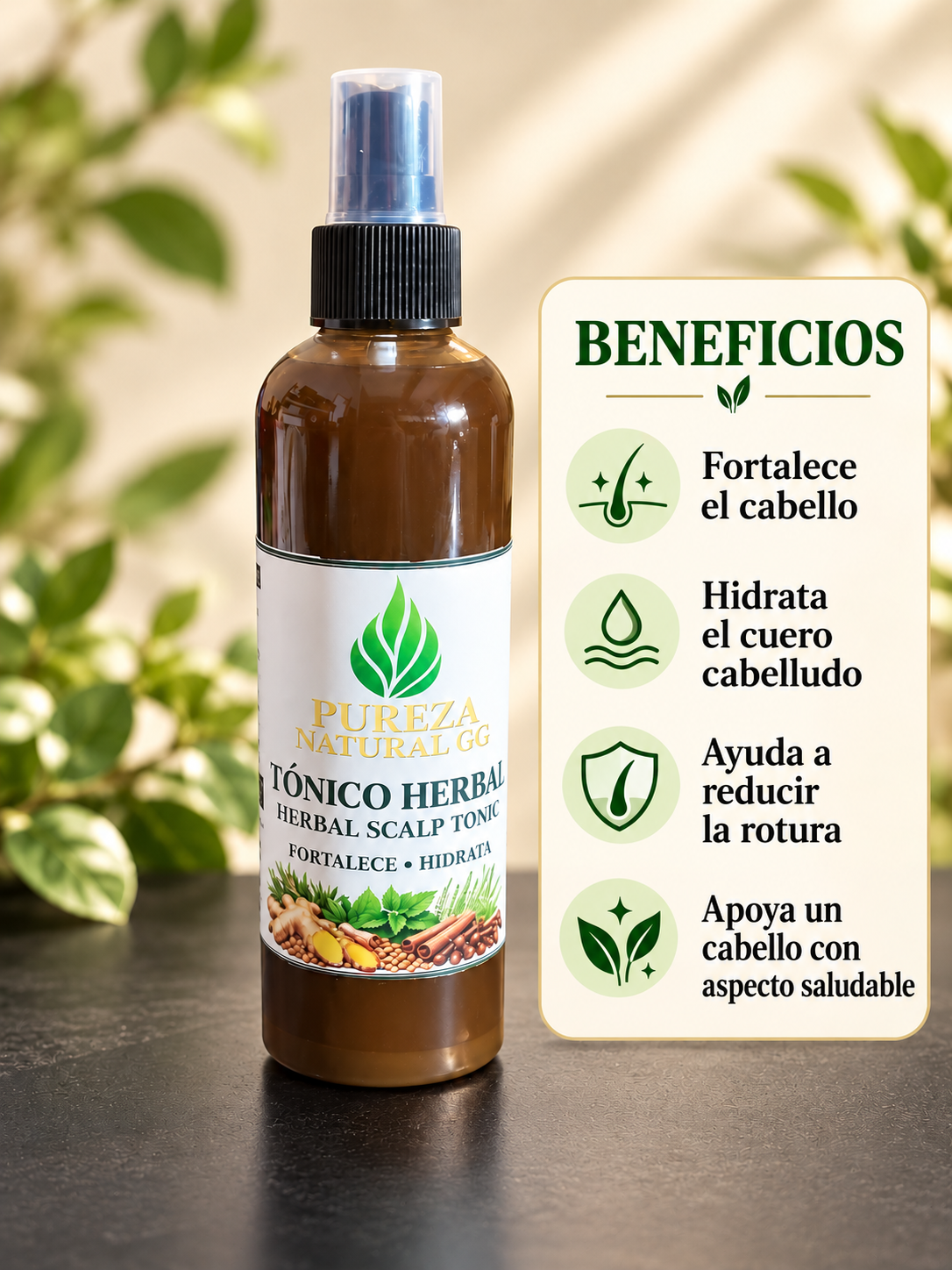 Tónico Natural para Cabello Sano