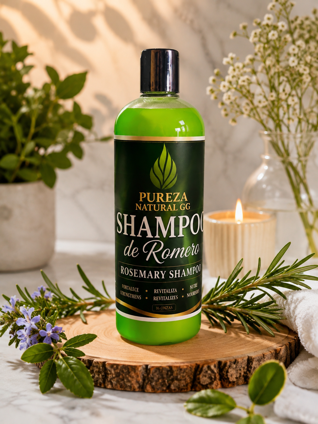 Champú de Romero Natural – Fortalecedor y Revitalizante | Pureza Natural GG