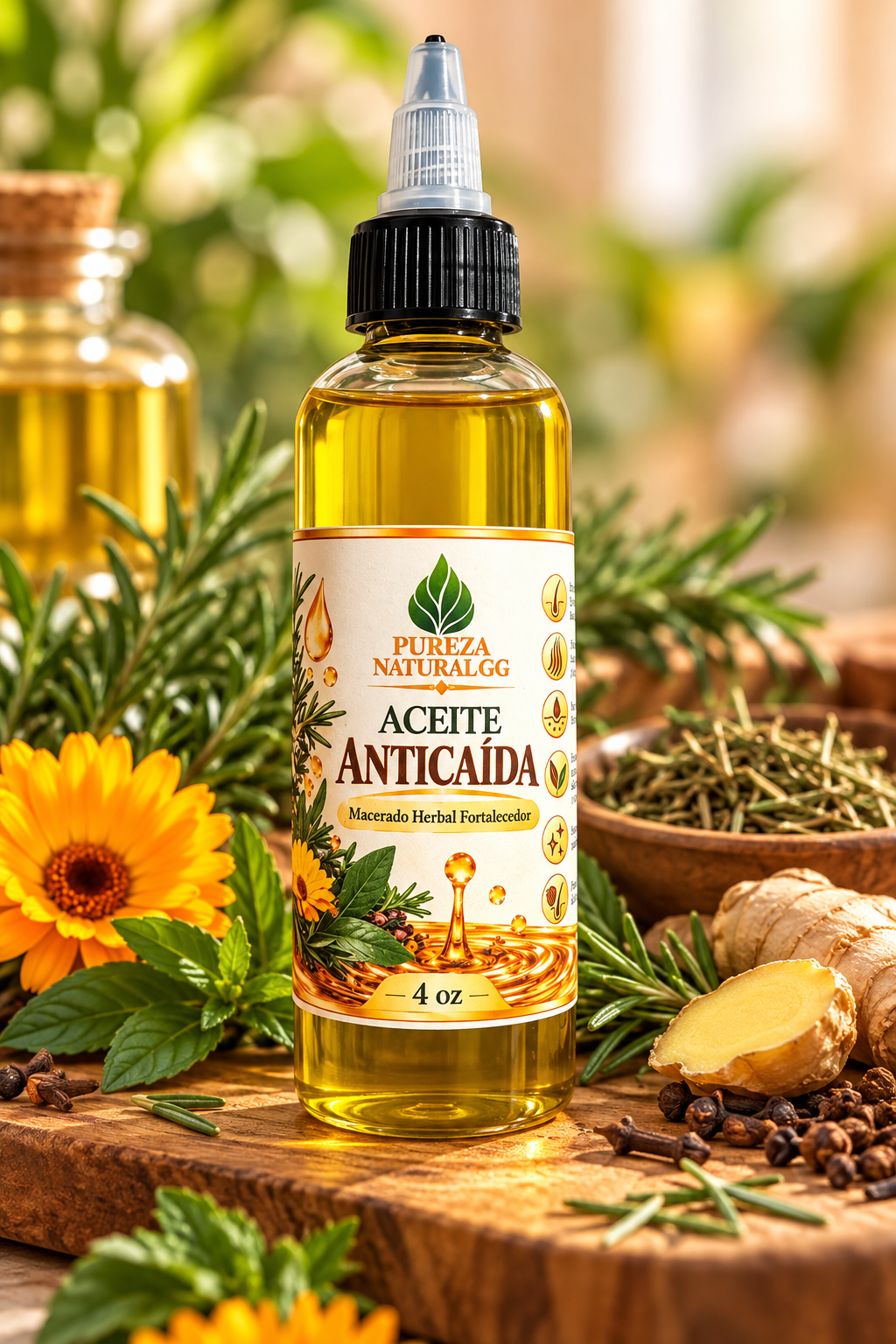 Aceite Capilar Anticaída y Fortalecedor – Cuidado Intensivo para Cabello Débil | Pureza Natural GG