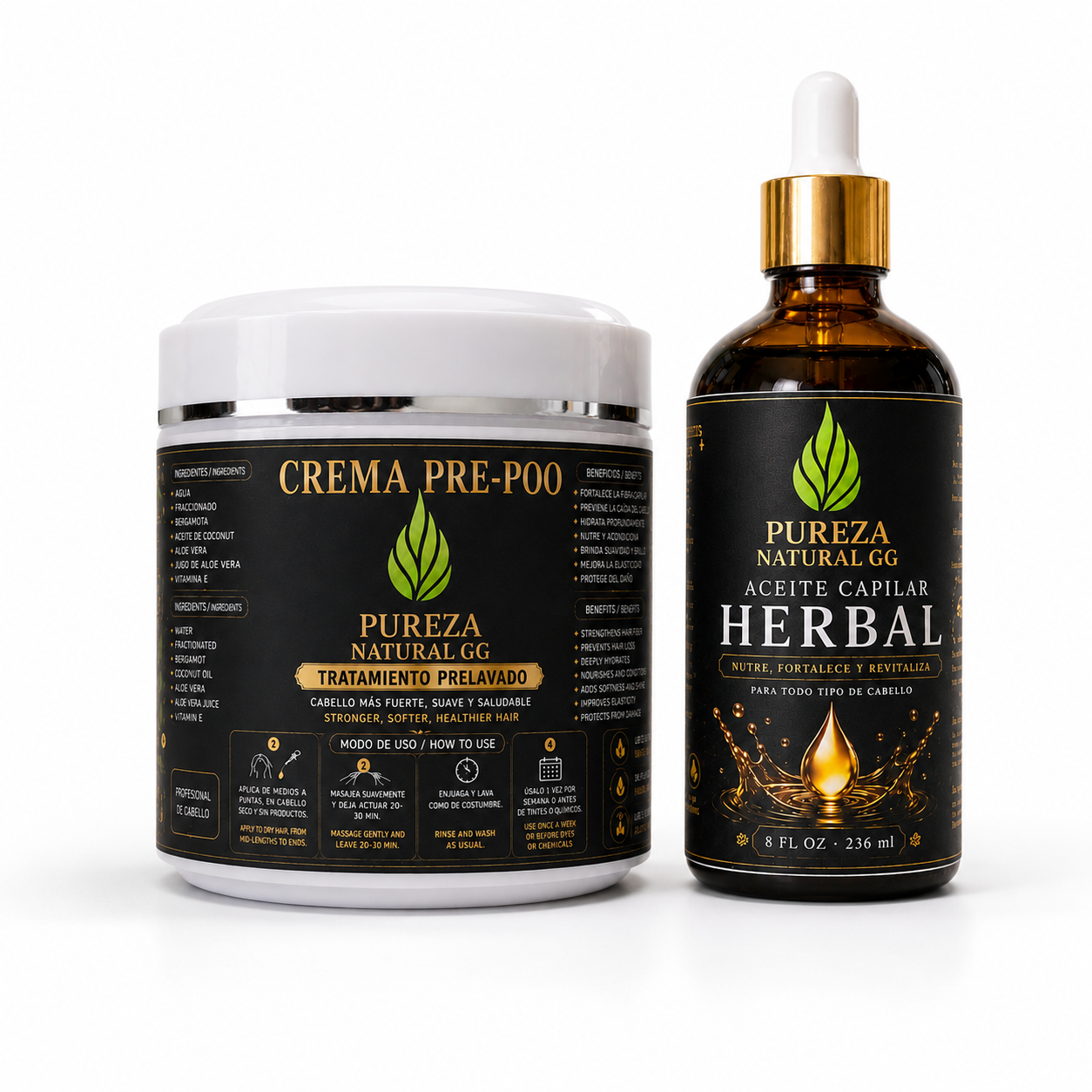 kit Crema Pre-Poo + Aceite Capilar capilar herbal Nutritivo