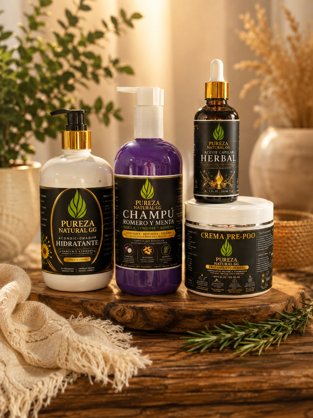 Kit Capilar Completo Pureza Natural GG – Limpieza, Hidratación y Nutrición Herbal