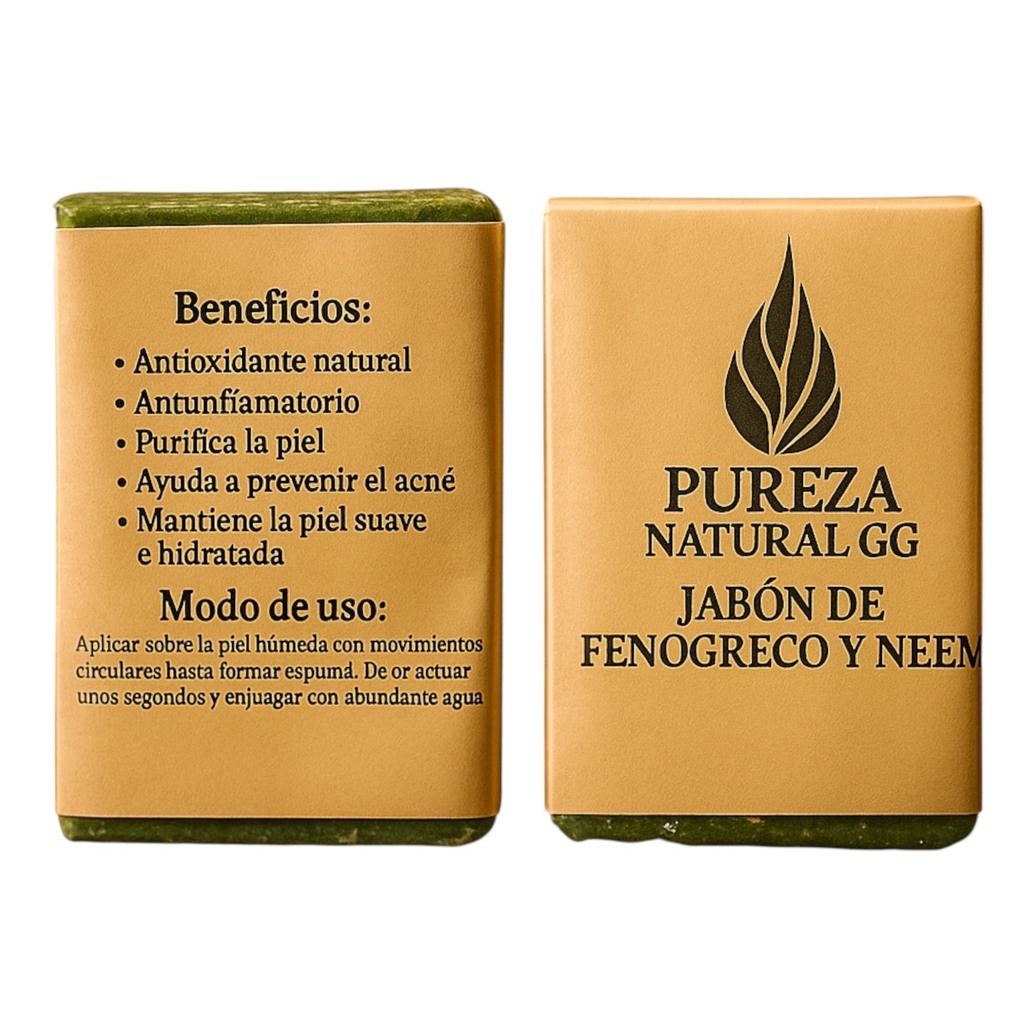 Jabón Artesanal de Fenogreco y Neem – Limpieza, Equilibrio y Suavidad Natural | Pureza Natural GG